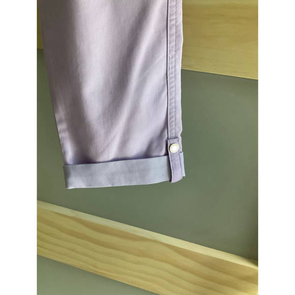 WHBM Outlet Lavender Mid-Rise Utility Cropped Pants Size 00 Straight Leg - Picture 4 of 8